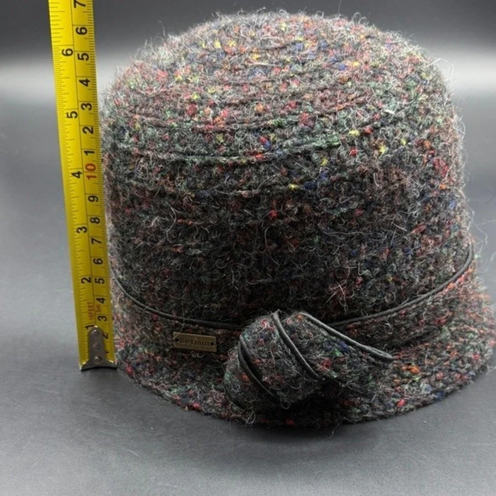 Betmar New York Ella Multi Color Confetti Tweed Cloche‎ Hat Side Knot B026H NEW